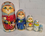 Матрешка Новогодняя кошечка 5 мест