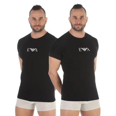 Набор из 2 черных мужских футболок Emporio Armani (Размер: M) (Цвет: черный)