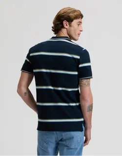 Поло мужское LEE PIQUE POLO LIME ICE NAVY STRIPE