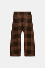 БРЮКИ В КЛЕТКУ ИЗ ЛЬНА — ZW COLLECTION — ZARA