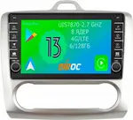 Магнитола для Ford Focus 2 2004-2011 (климат) - Airoc AB-1702A (кнопки и крутилки), Android 13, Быстрая, SIM-слот, CarPlay