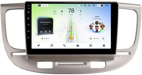 Магнитола для KIA Rio 2 2005-2011 (рамка бежевая) - Teyes CC4L монитор 9" IPS, Android 14, Быстрая, Snapdragon 662, CarPlay, 4G SIM-слот