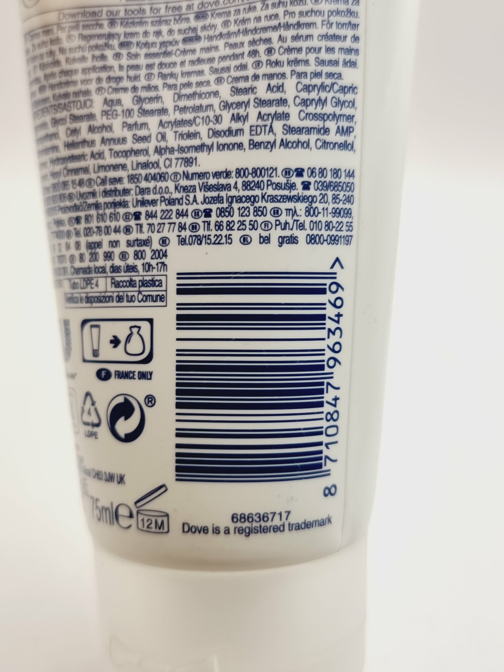 Dove Body Love Essential Care Крем для рук Основной уход (для сухой кожи) 75 мл (из Финляндии)