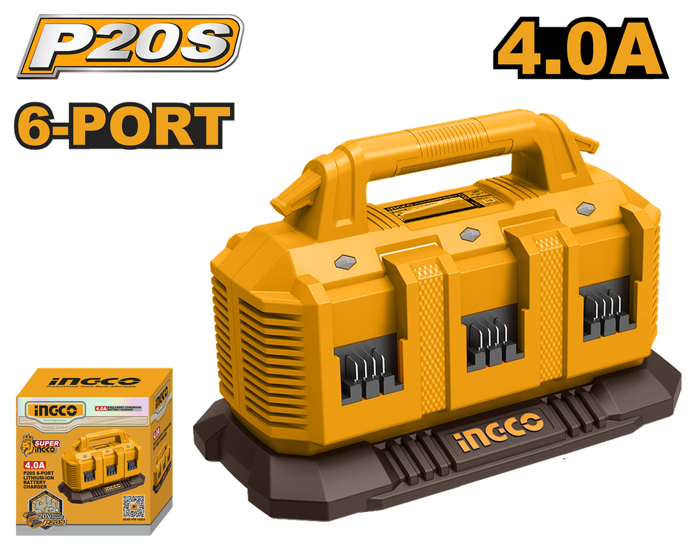 Быстрое интеллектуальное зарядное устройство INGCO FCLI2064 INDUSTRIAL 20 B Быстрое интеллектуальное зарядное устройство INGCO FCLI2064 INDUSTRIAL 20 B