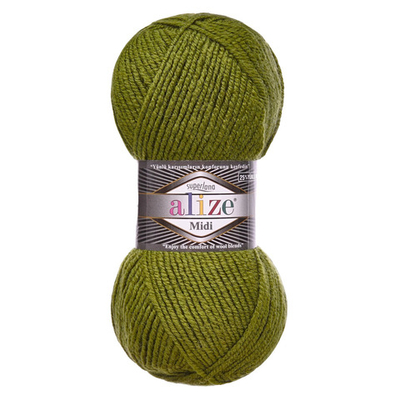 Пряжа Alize (Ализе) Superlana Midi / уп.5 мот. по 100 г, 170м, 620 оливковый А