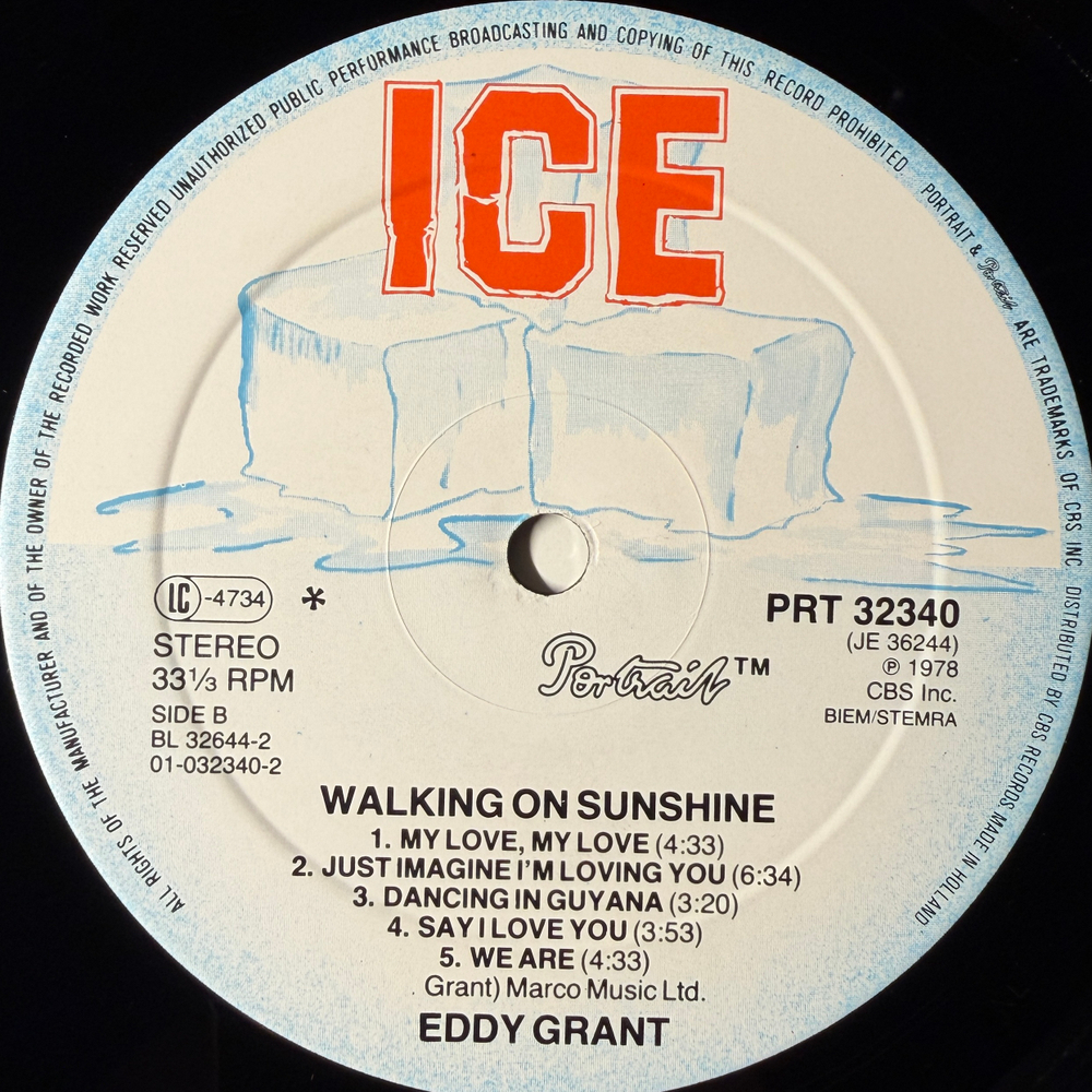 Eddy Grant ‎– Walking On Sunshine (Голландия)