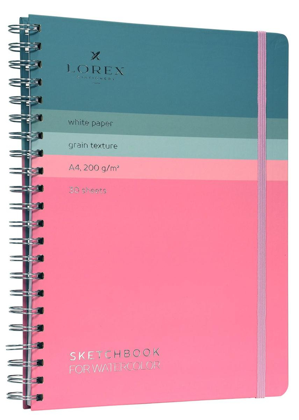 Скетчбук А4 30л. "Lorex curly aquarelle gradient touch" 200г/м2 тонированная бумага, тв.облистер soft to