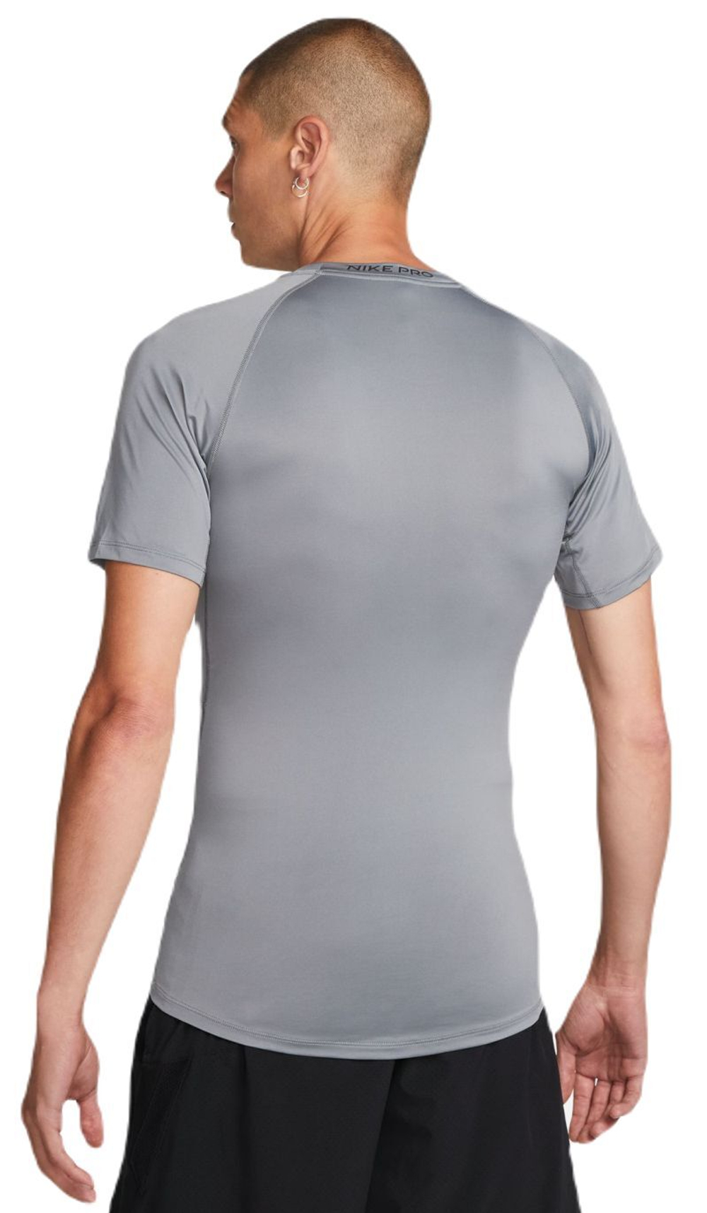 Термобелье Nike Pro Dri-FIT Tight Short-Sleeve Fitness Top - smoke grey/black - Gray