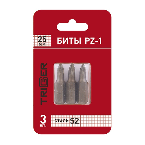 ТРИГГЕР 84963 Биты Профи PZ1 25мм (блистер уп.3шт) (20/800)---