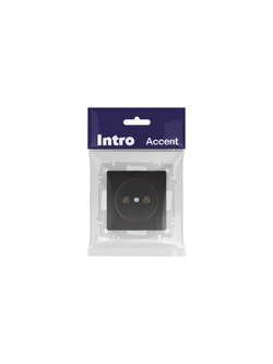 Розетка 1-м СП Accent 6-201-05 16А IP20 250В 2P антрацит Intro Б0063665