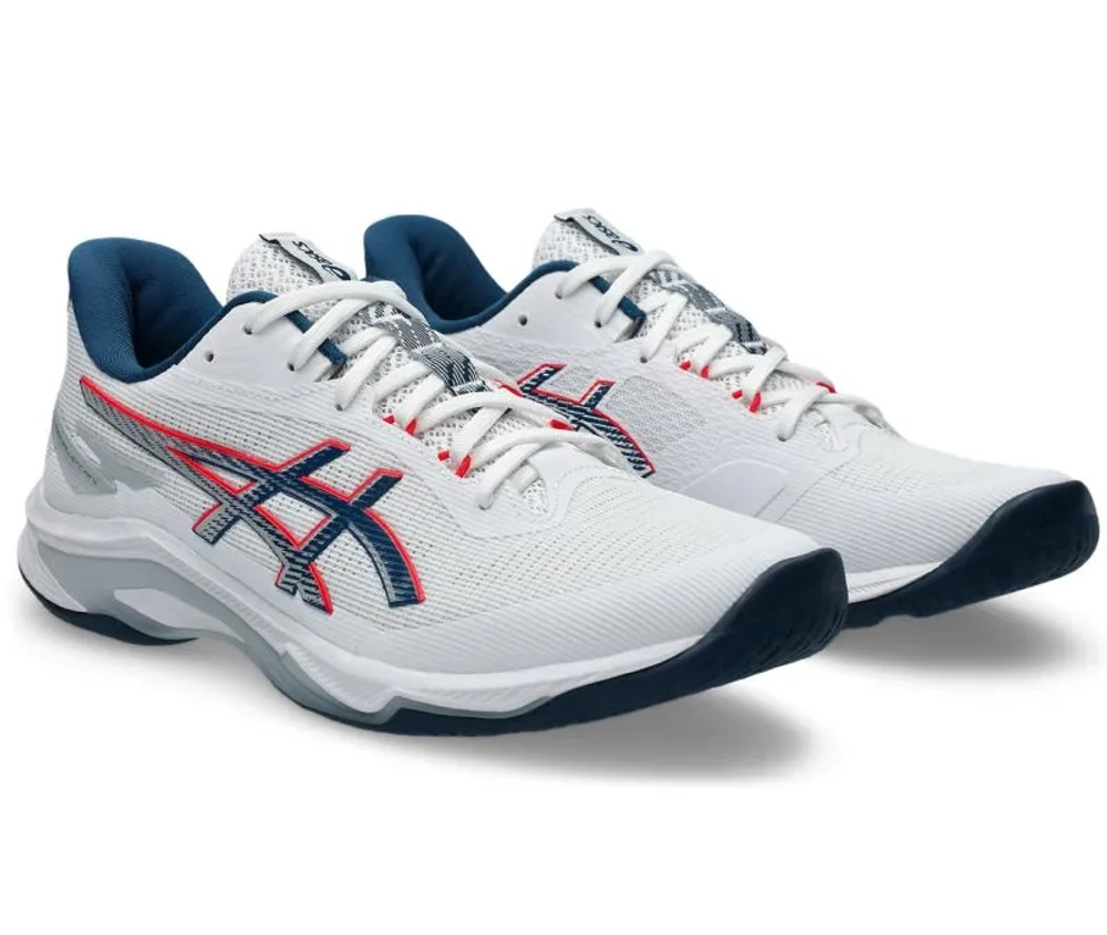 Мужские кроссовки для сквоша/бадминтона Asics Netburner Ballistic FF 4 - white/mako blue