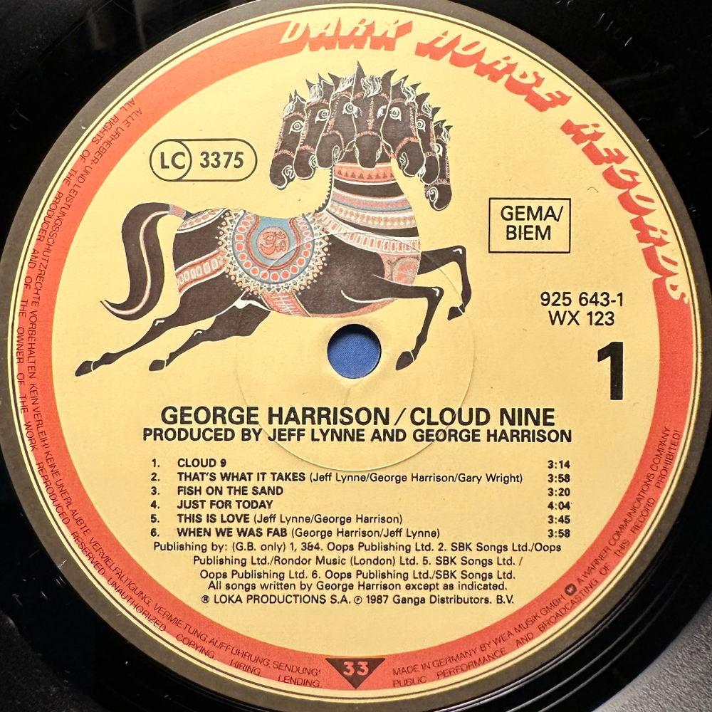 George Harrison - Cloud Nine (Европа 1987г.)
