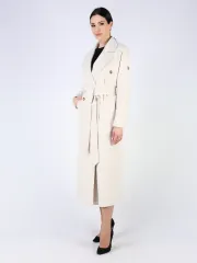 Пальто демисезонное длинное с поясом