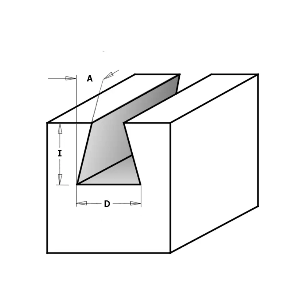 Фреза концевая ласточкин хвост D=12,7 I=21,0 S=8,0 L=69,8 CMT 918.1320