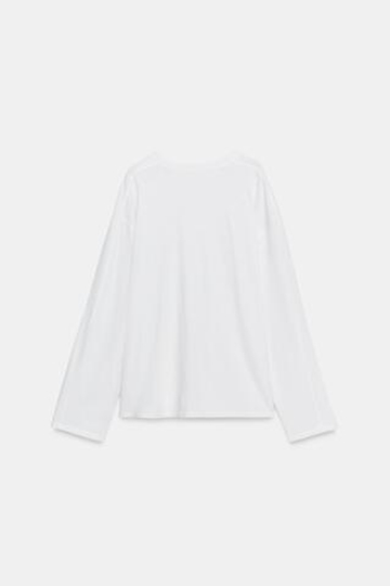 ZARA ФУТБОЛКА НА ПУГОВИЦАХ, БЕЛЫЙ