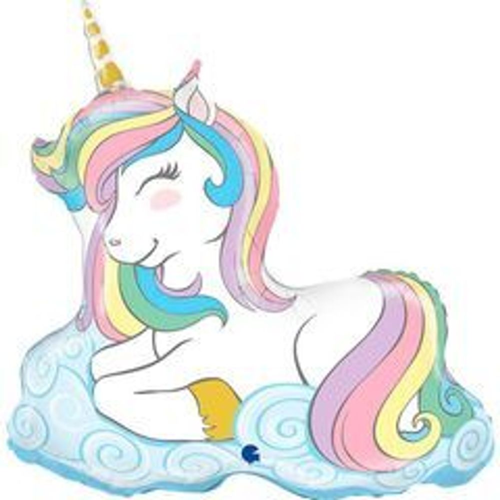 Г Фигура Нежный единорог на облаках макаронс (39''/99 см)