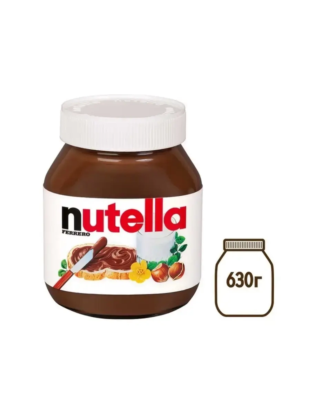 Паста ореховая с добавлением какао Nutella, 630 г