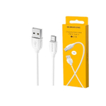 Кабель Borofone BX19 USB-microUSB 2.4A 1м PVC White
