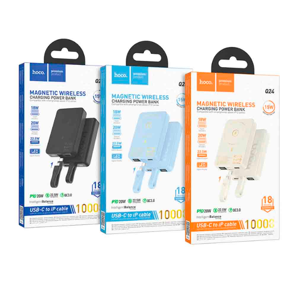 Портативный аккумулятор Hoco Q26, Joy, 5000mAh, PD20W, QC3.0, QI, Черный