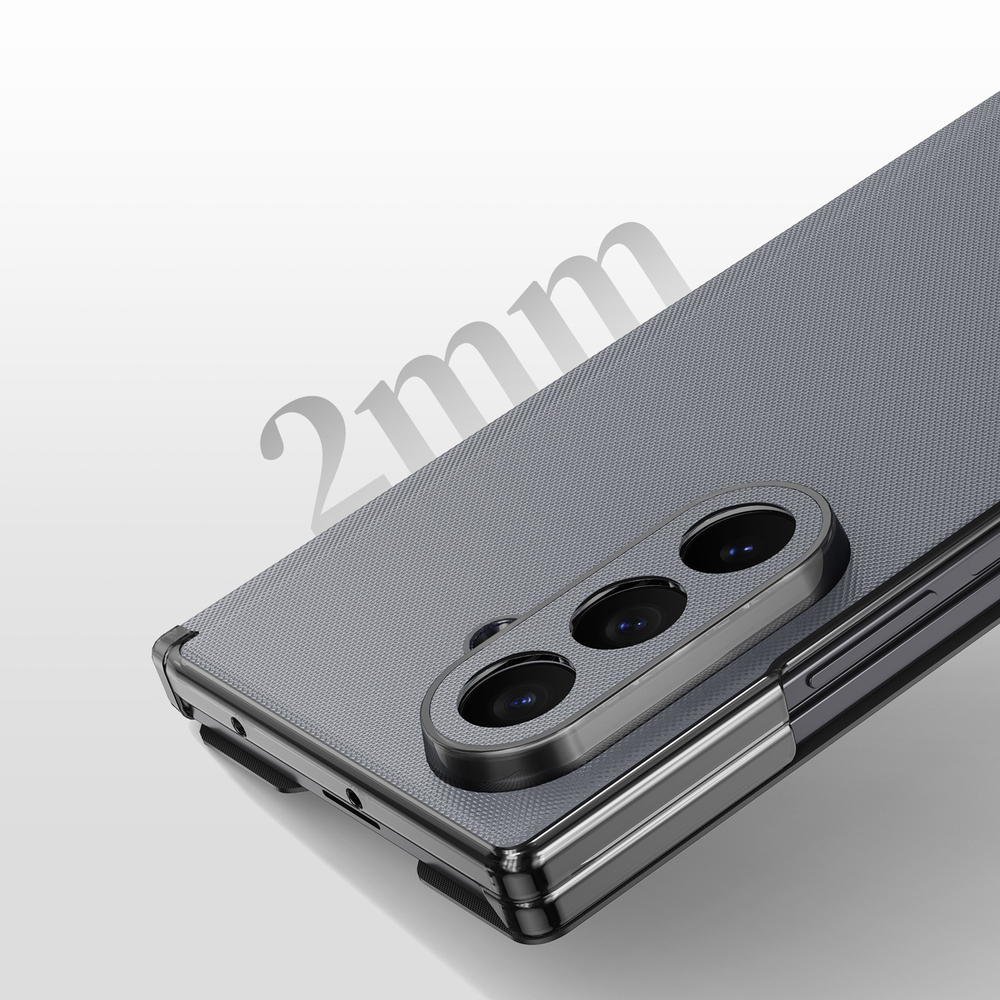Чехол с покрытием "под кожу" темно-серого цвета для Samsung Galaxy Z Fold 8 Ultra, серия Fort Series Case от Dux Ducis