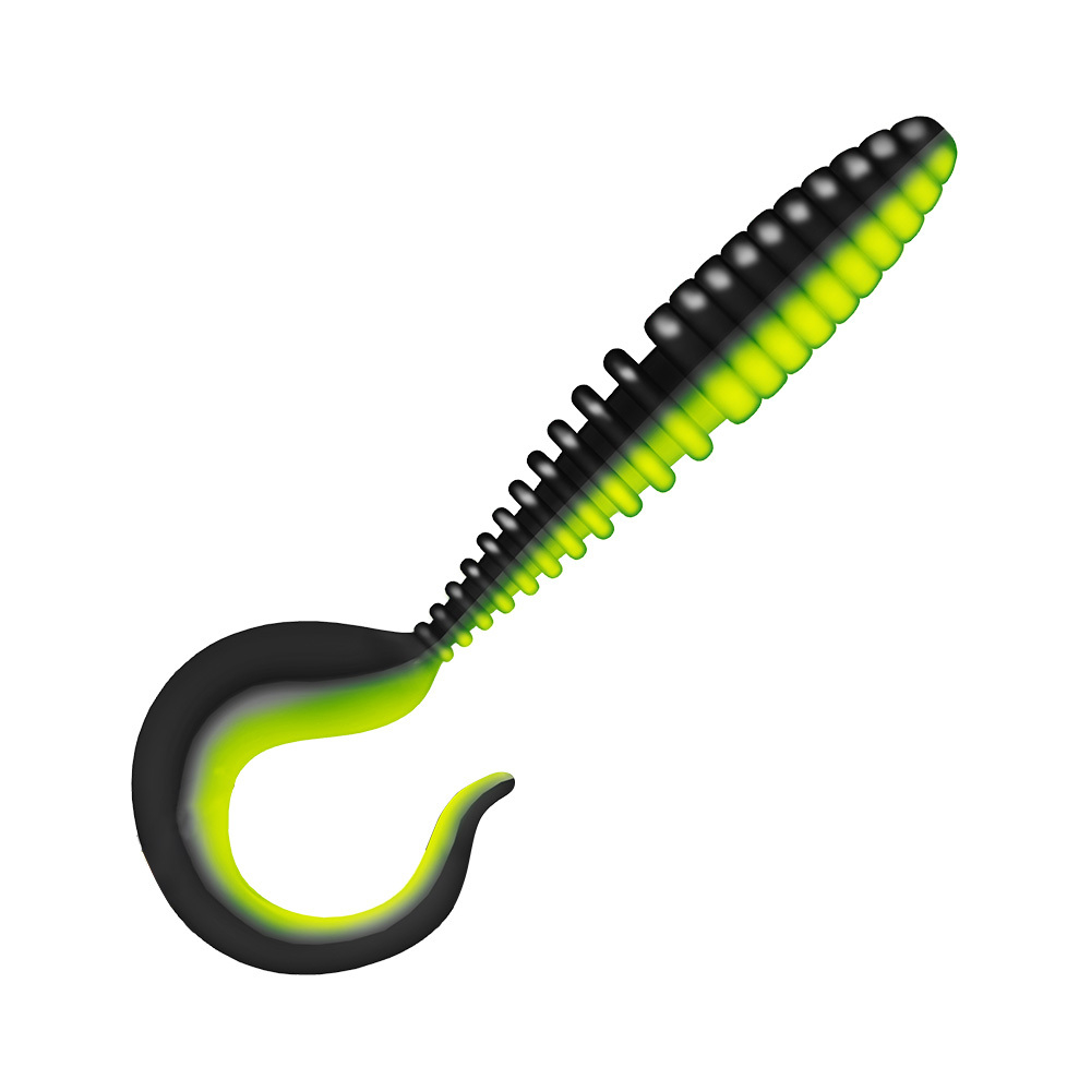 Приманка ZUB-TWIST  90мм(3,5")-5шт, (цвет 033) черный верх-желтый низ