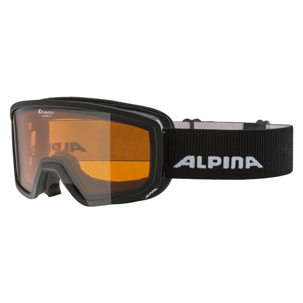Очки горнолыжные ALPINA Scarabeo S Black Matt/Orange S2 (б/р)