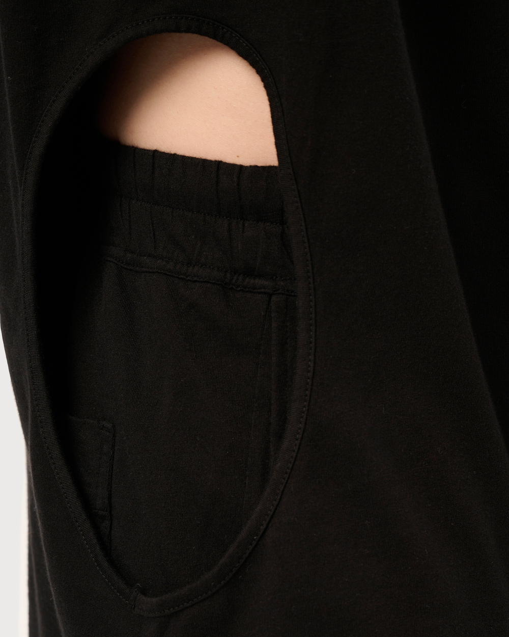 RICK OWENS DRKSHDW ЛОНГСЛИВ ЧЕРНЫЙ С ВЫРЕЗОМ