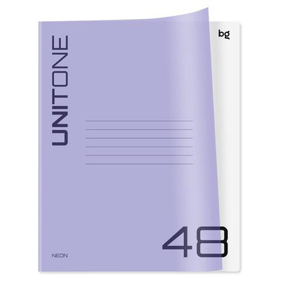 Тетрадь 48л. клетка неон сиреневый пластиковая обложка "UniTone. Neon" (BG)