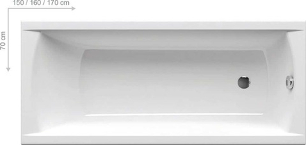 Ванна акриловая прямоугольная CLASSIC 150x70 N белая