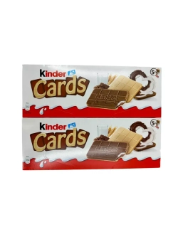 Шоколадно-молочное печенье Kinder Cards( 2уп по 128гр.)