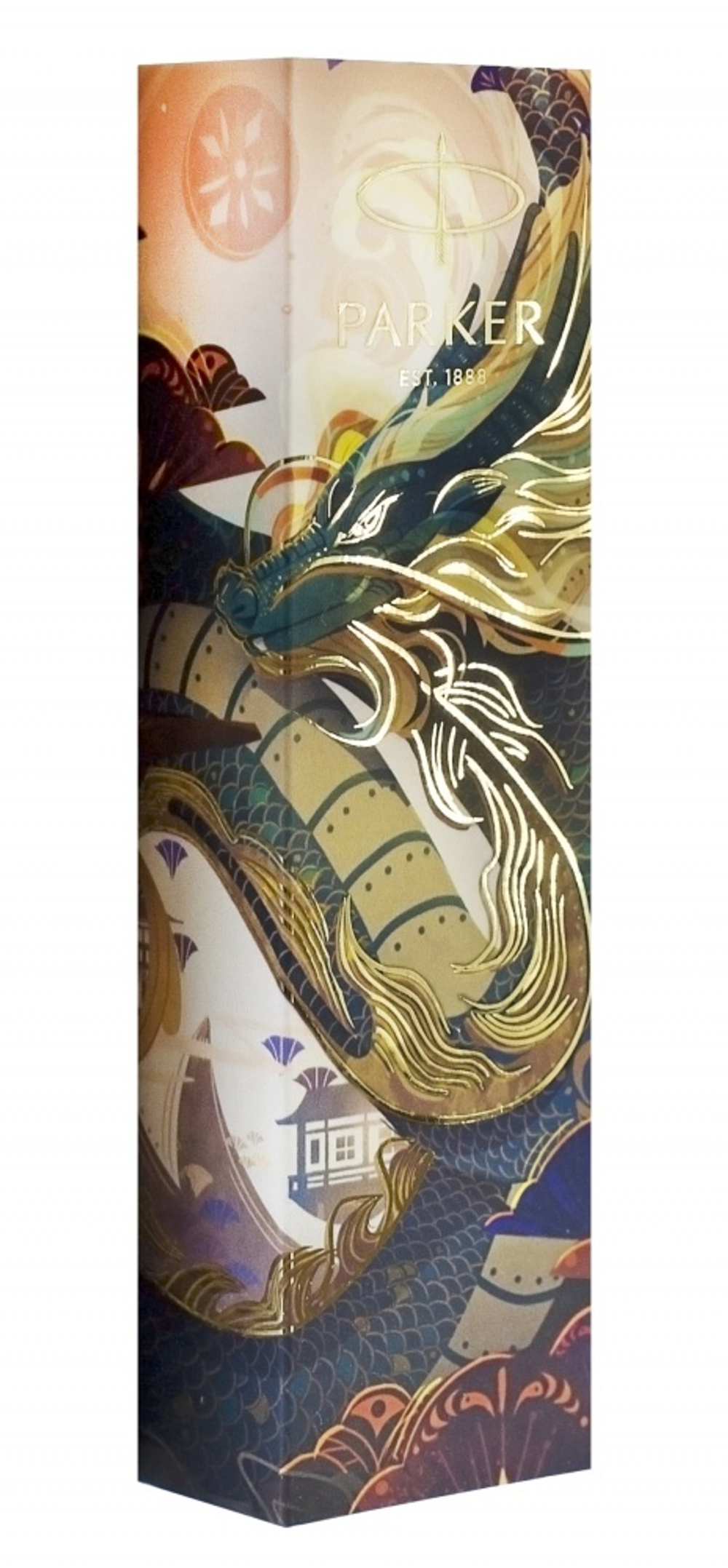 Шариковая ручка Parker Jotter Dragon Special Edition, цвет: St. Steel GT, стержень: Mblue в подарочной коробке