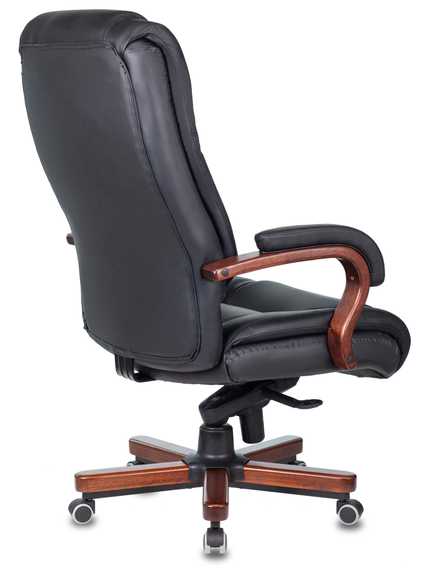 Кресло руководителя Бюрократ T-9925WALNUT черный кожа/иск.кожза крестов. металл/дерево