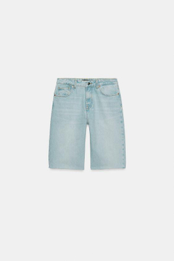 ZARA ДЖИНСОВЫЕ ШОРТЫ Z1975 СО СРЕДНЕЙ ПОСАДКОЙ, ГОЛУБОЙ