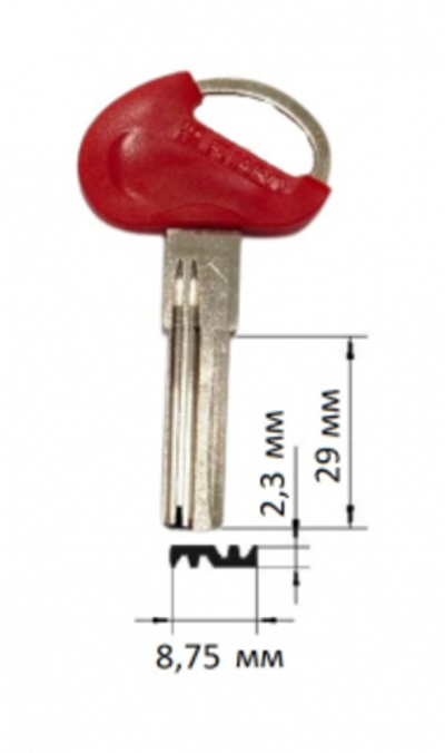 FUARO-2 2 паза Пластик Красный (29*8,75*2,3) ст. AP-1D  14403