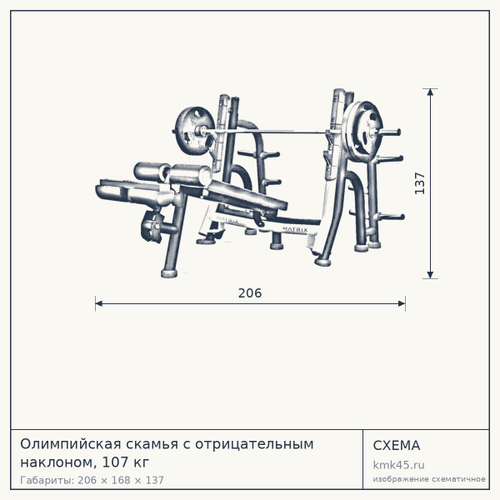 Олимпийская скамья с отрицательным наклоном, 107 кг — от 257 000 ₽