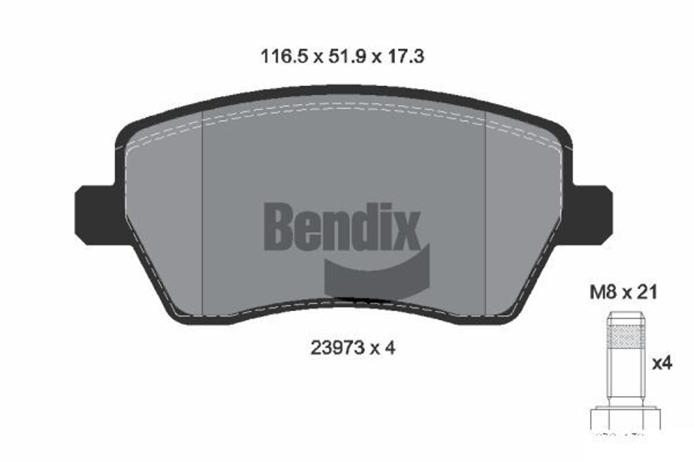 BENDIX Braking - BPD1003-BEN - Brake Pad Set, disc brake