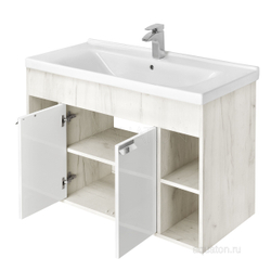 Акватон Флай 100 Тумба белый, дуб крафт