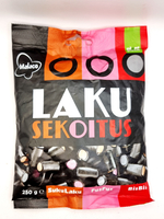 Лакрица Malaco LAKU sekoitus c фруктовыми начинками 250 г (из Финляндии)