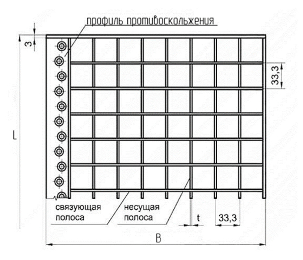 ТМС Ступень прессованная 700х240 (гор.цинк) 33×33 30×2