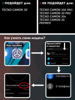 Дизайнерский чехол из пластика для TECNO CAMON 30 4G (не 5G / PRO!) с усиленной защитой камеры и глянцем