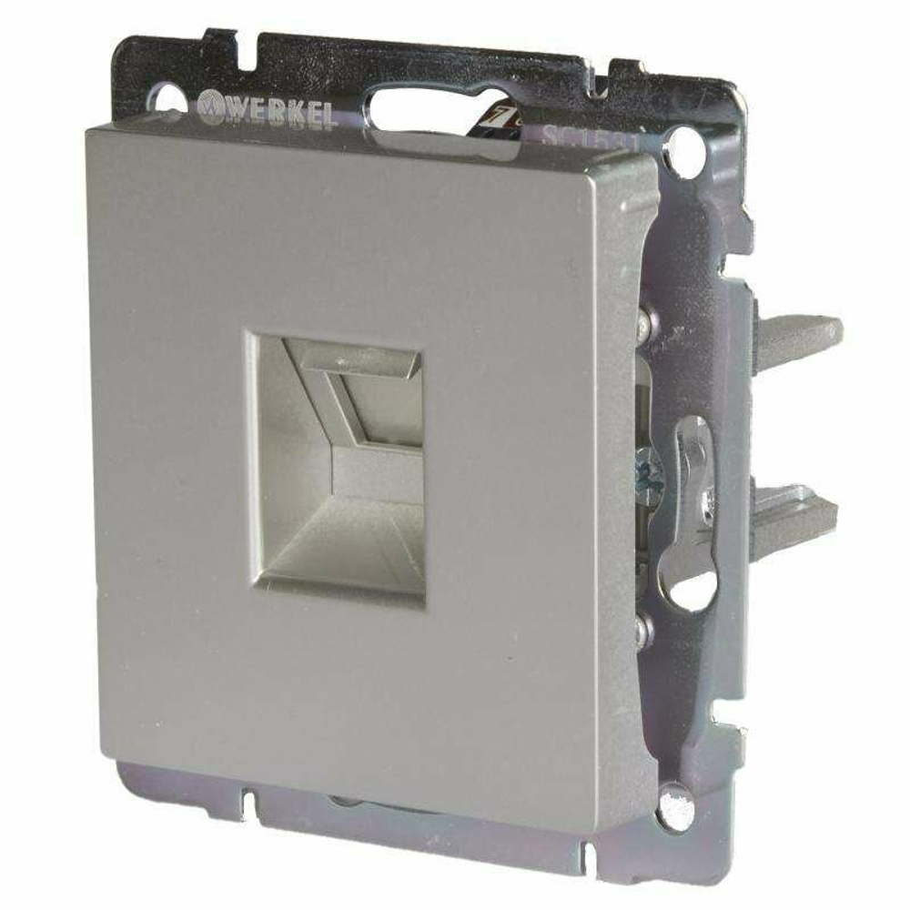 Розетка для интернета  Werkel WL06-RJ-45 серебряный
