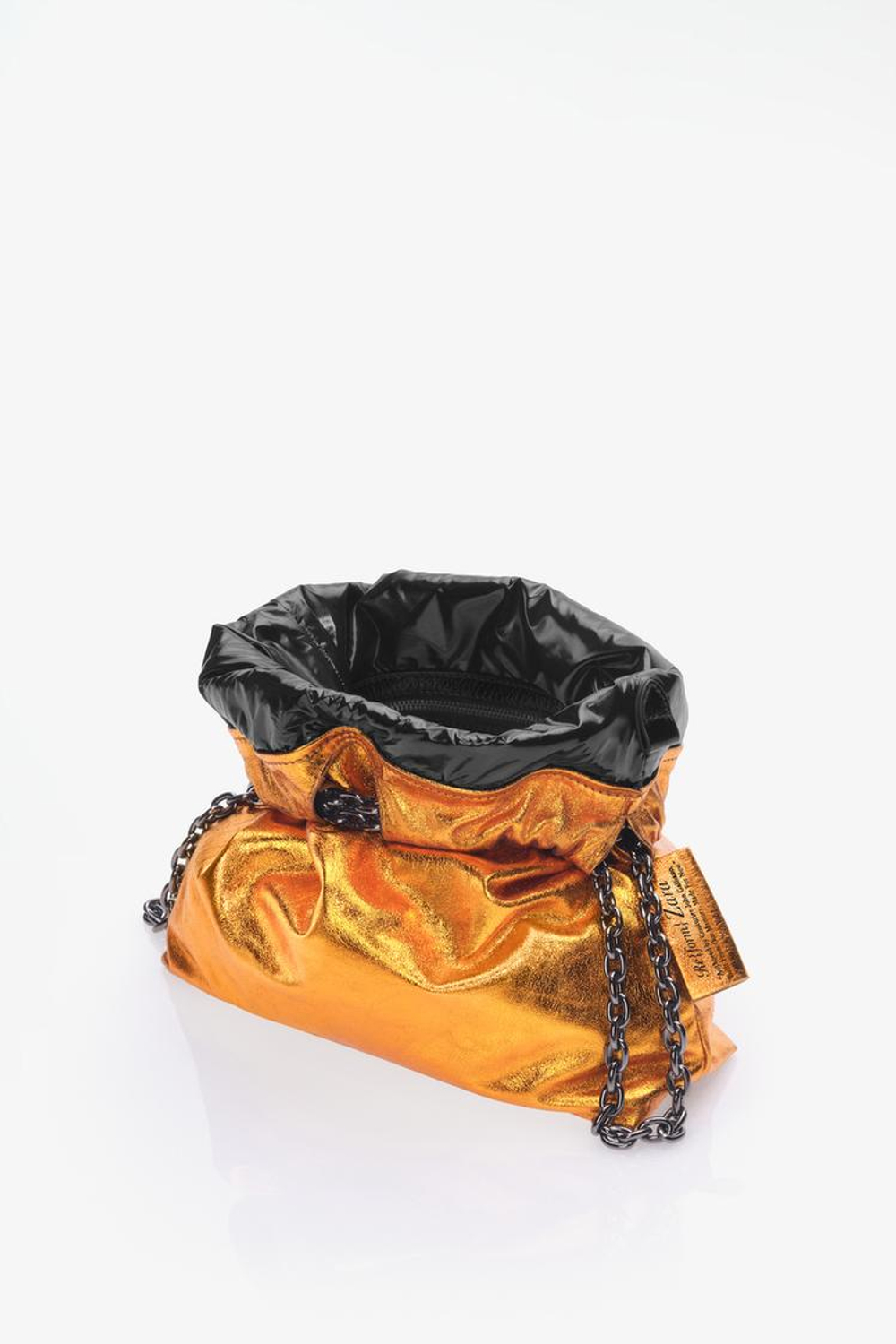 ZARA X JOHN GALLIANO МАЛЕНЬКАЯ КОЖАНАЯ СУМКА TRI-CHIC — LIMITED EDITION, ОРАНЖЕВЫЙ
