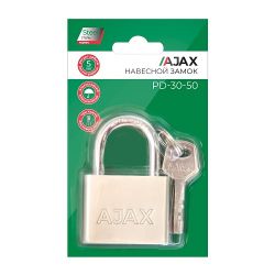 Замок навесной AJAX PD-30-50 (3 fin key) /42577/