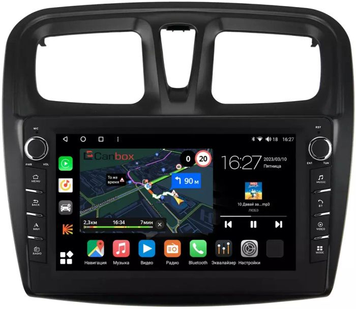 Магнитола для Renault Logan/Sandero 2014+ - Canbox 9-3010 Android 10, Быстрая, CarPlay, 4G SIM-слот