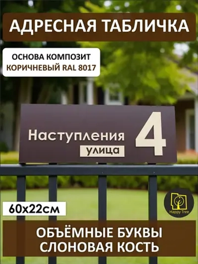 Адресная табличка на дом с объемными буквами