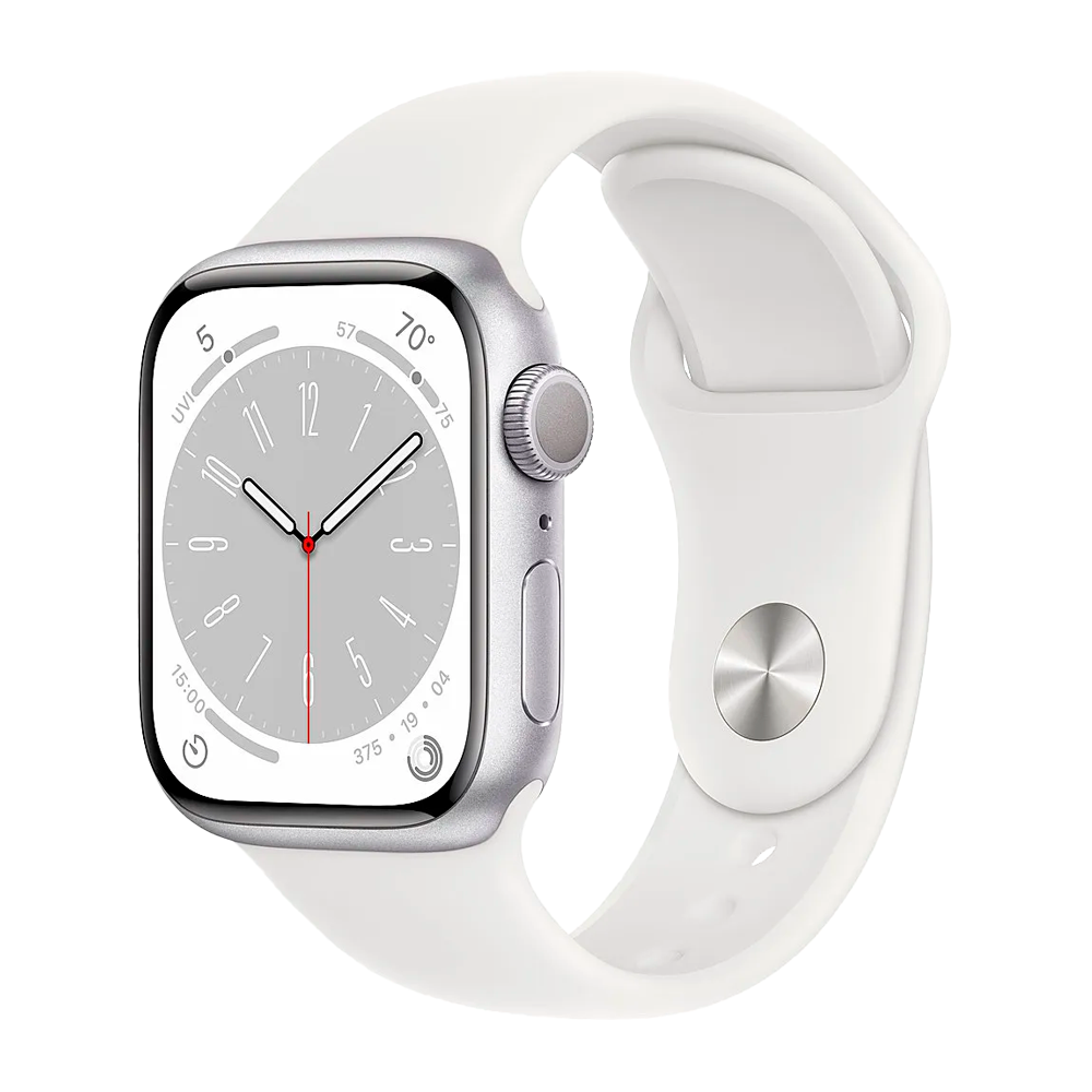 Умные часы Apple Watch Series 8 GPS, 41mm, Aluminium Case with Sport Band M/L, Silver (Серебристый)