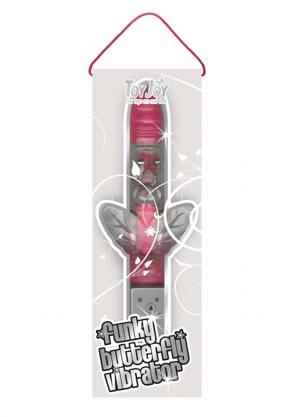 Розовый Hi-tech вибратор Funky Butterfly Pink - 22 см.