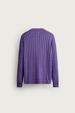 ZARA - FRUIT OF THE LOOM™ КАРДИГАН КРУПНОЙ ВЯЗКИ, ФИОЛЕТОВЫЙ