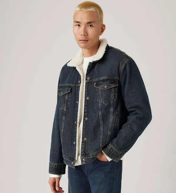 Куртка джинсовая утепленная мужская LEVI'S RELAXED FIT SHERPA TRKR NIGHT SHADOWS SH