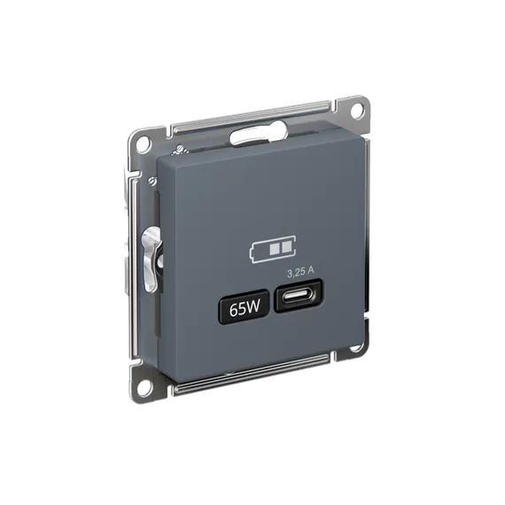 Розетка с USB C Systeme Electric AtlasDesign Грифель ATN000727